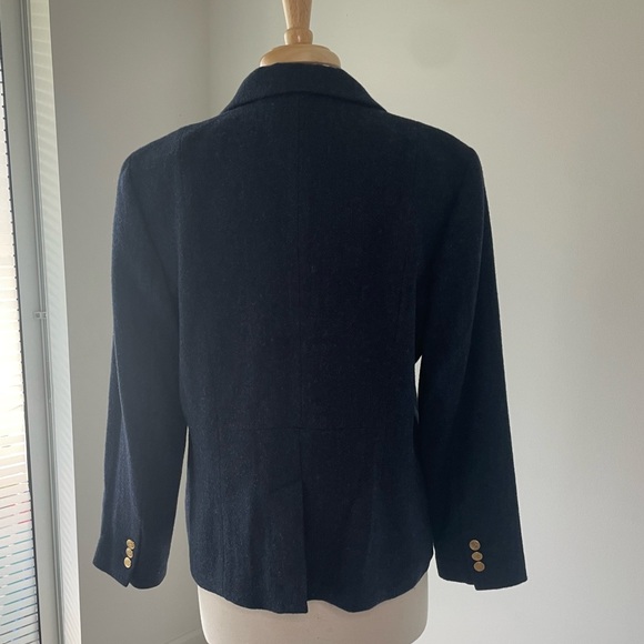 Talbots Marine Blue Wool Blazer Size 14P - Picture 3 of 14